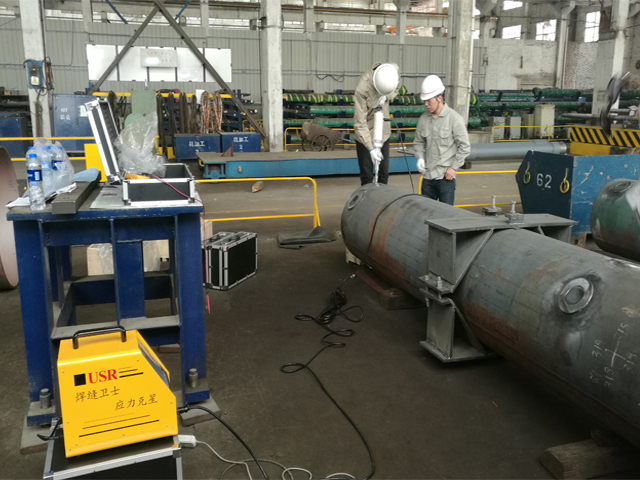 超聲波消除船用舵機軸套焊接應(yīng)力